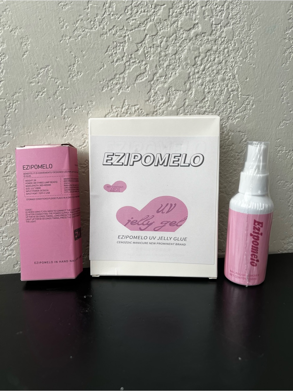 NEW EZIPOMELO UV Jelly Glue Press-On Nail Kit - Solid Gel & Remover Spray Set